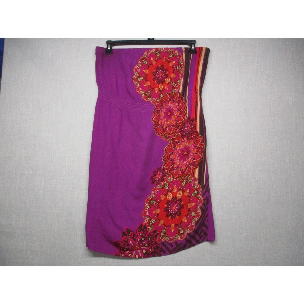 Red Camel Purple Boho Mini Dress Floral Womens Size Large
